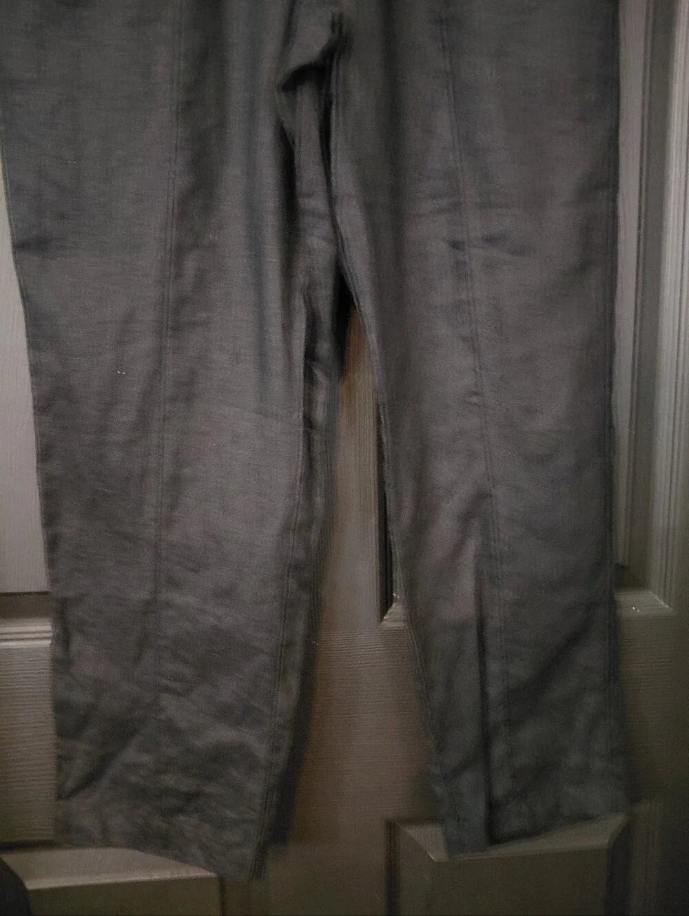 Quince Sz. S Black 100% European Linen Tapered Ankle Pants